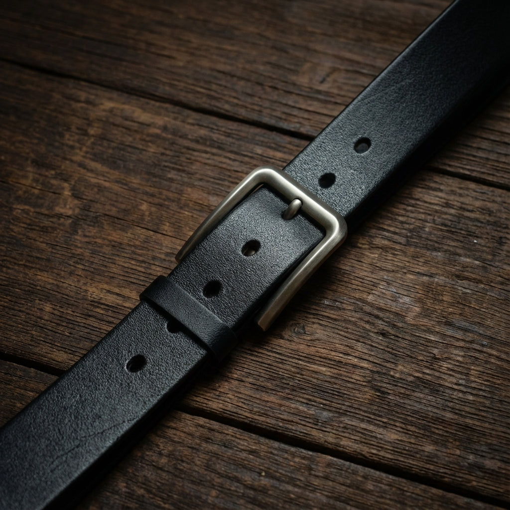 ქამარი შავი ტყავის