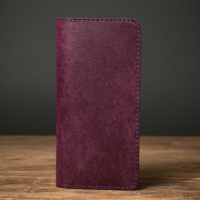 ტყავის გრძელი საფულე - იისფერი