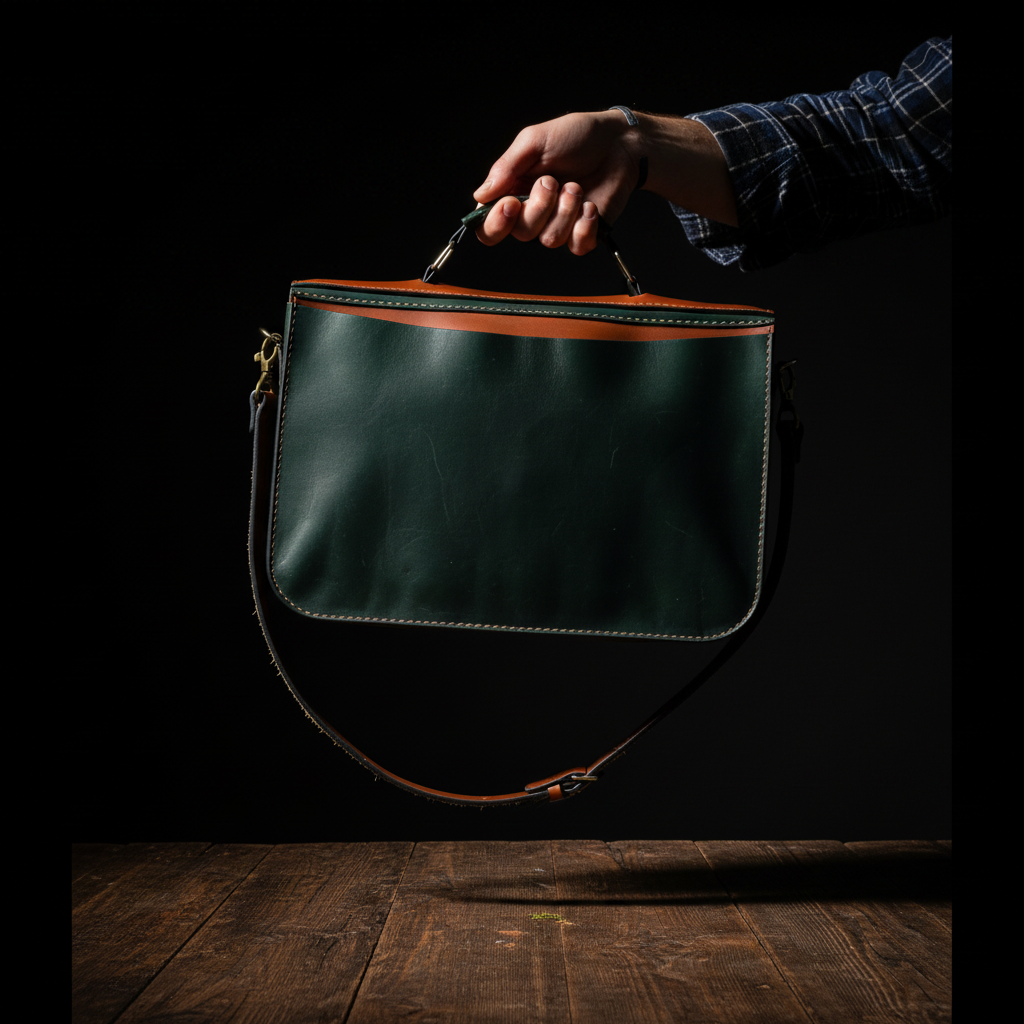 ხელნაკეთი ტყავის ჩანთა