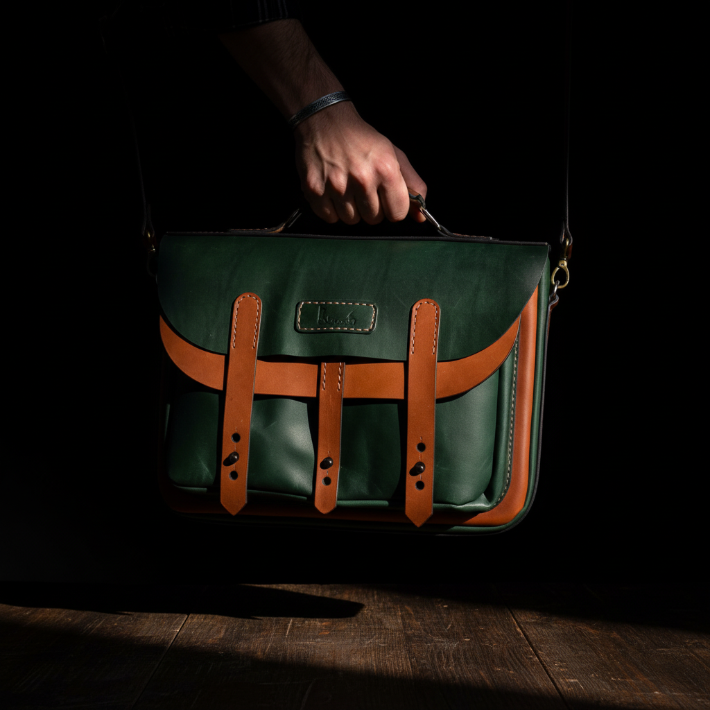 ხელნაკეთი ტყავის ჩანთა