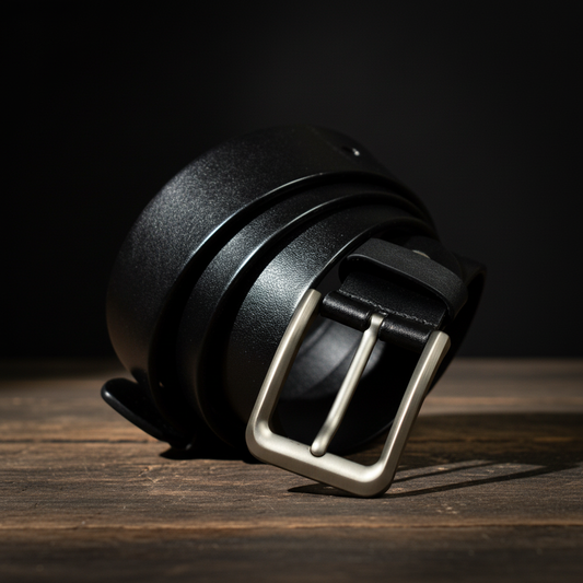 ქამარი შავი ტყავის