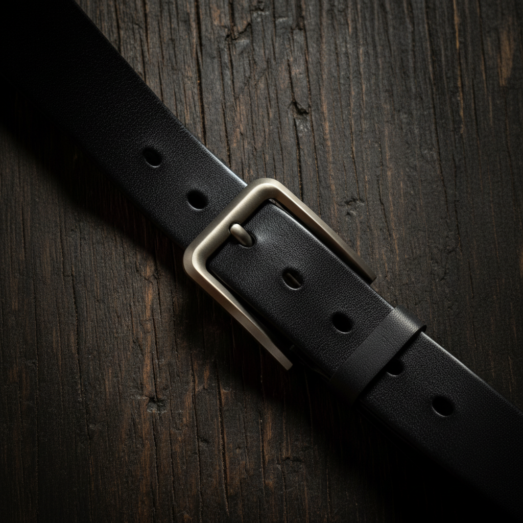 ქამარი შავი ტყავის