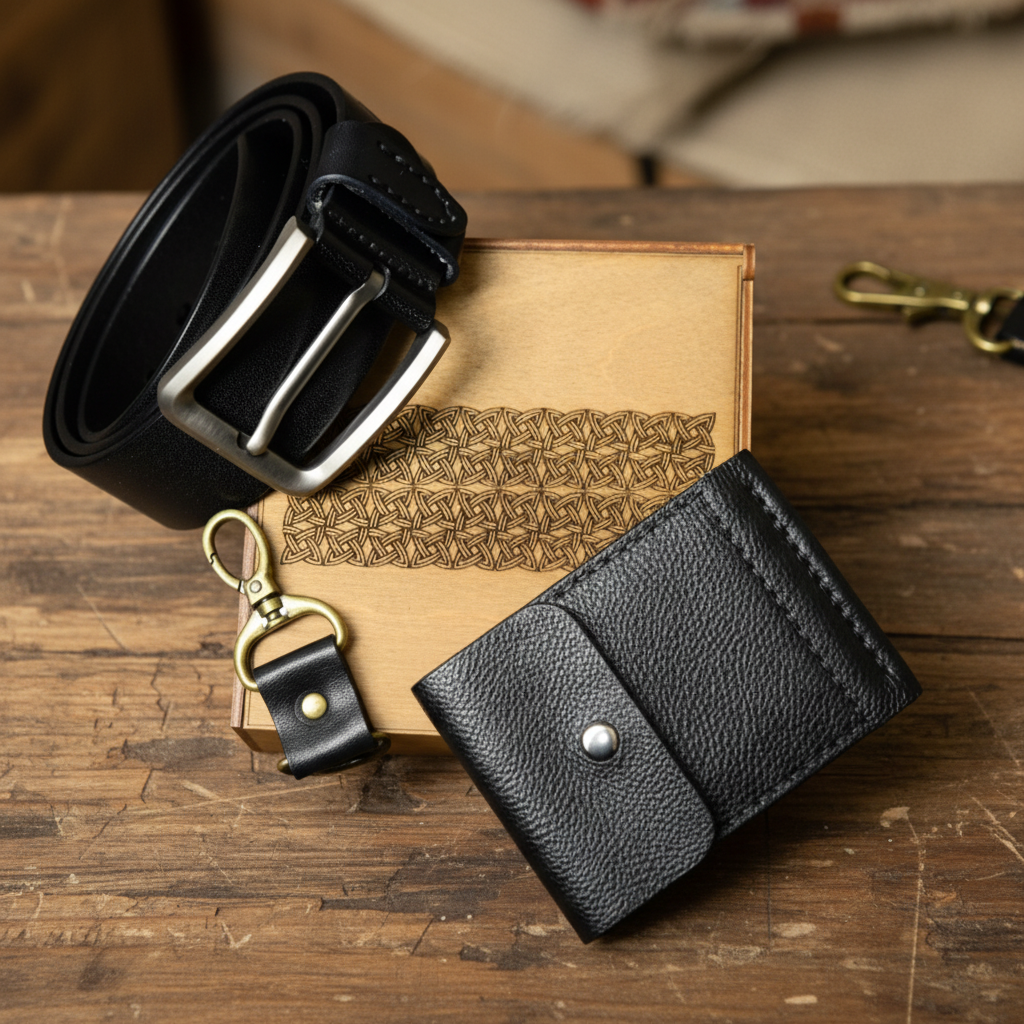 ქამარი შავი ტყავის