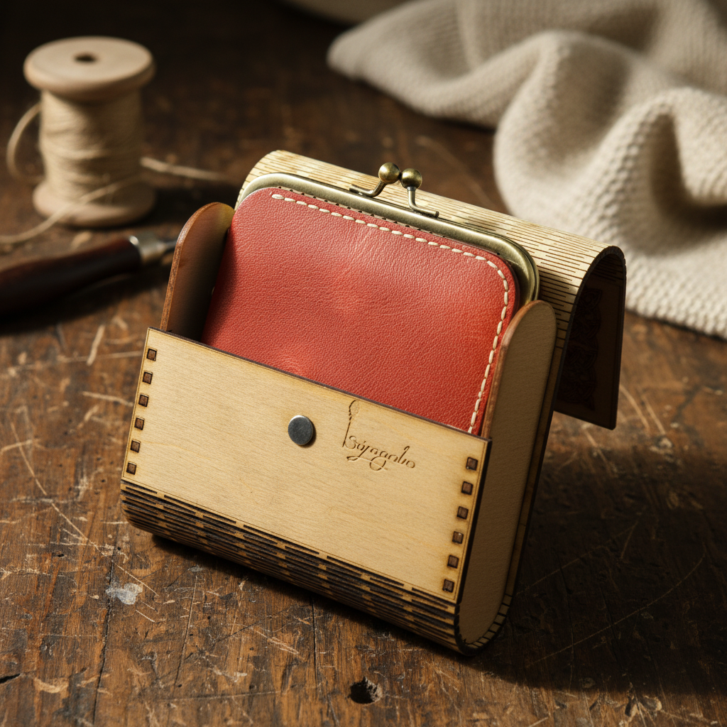 ტყავის საფულე ვინტაჟური ჩამკეტით