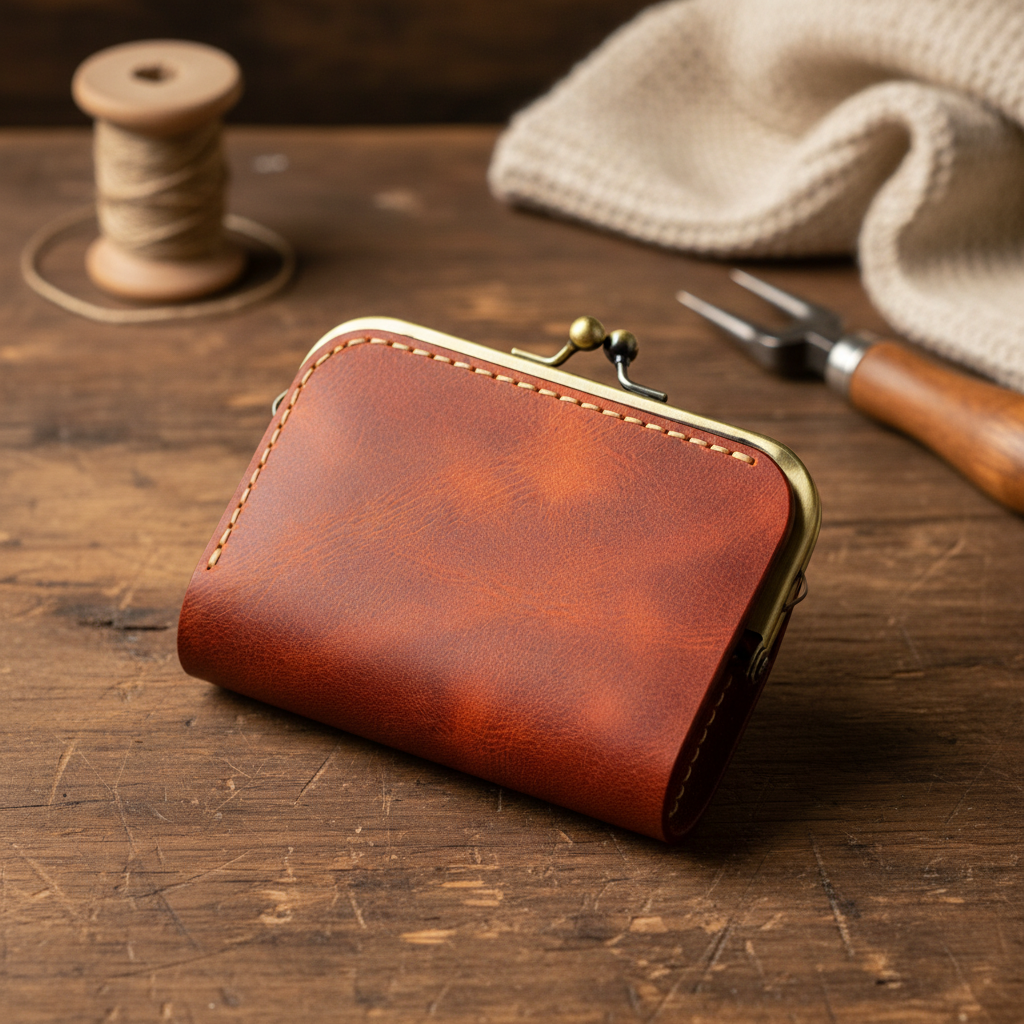 ტყავის საფულე ვინტაჟური ჩამკეტით