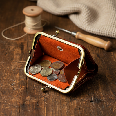 ტყავის საფულე ვინტაჟური ჩამკეტით