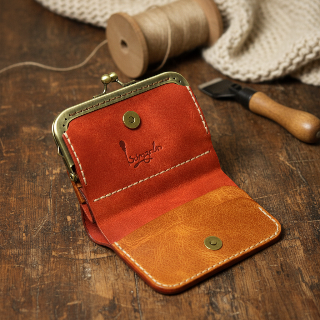 ტყავის საფულე ვინტაჟური ჩამკეტით