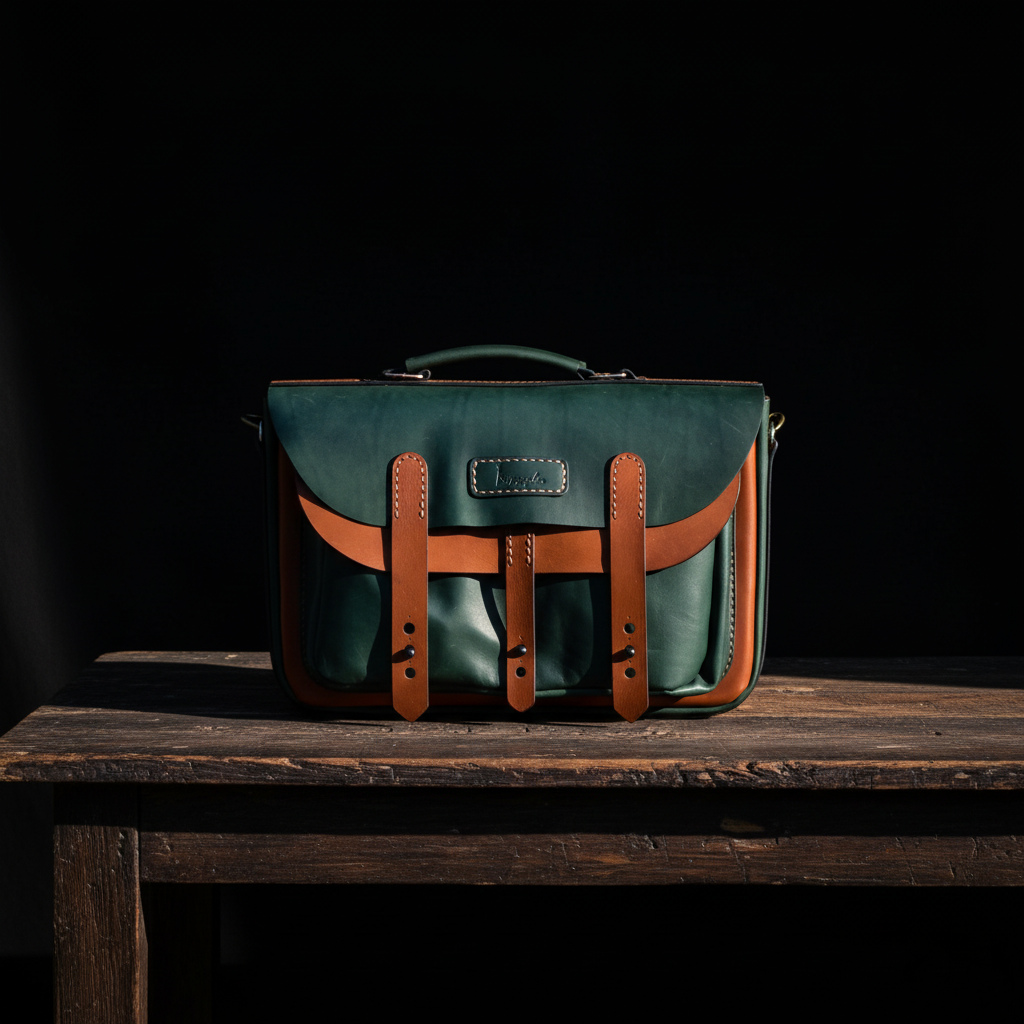 ხელნაკეთი ტყავის ჩანთა